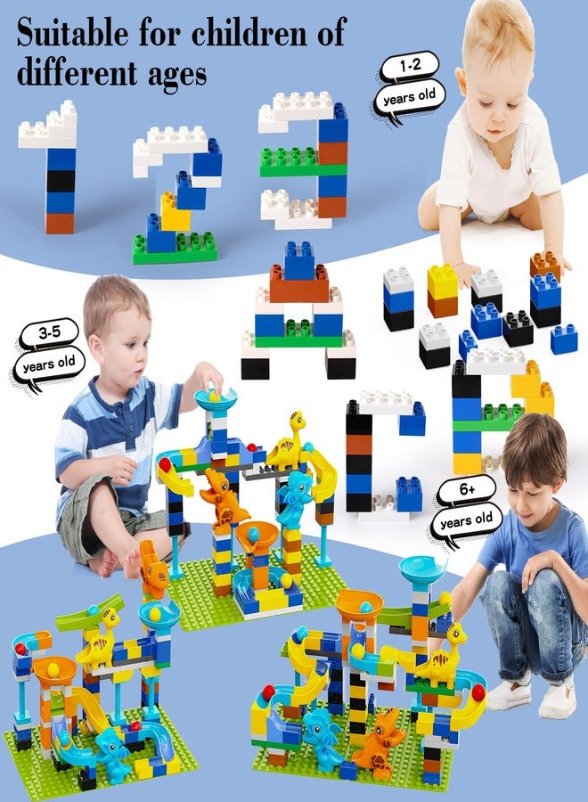 Anpcso Marble Run Building Blocks, Dinosaurs Marble Track Toy Classic Large Bricks for 3 4 5 6 7 + Year Old Boys Girls Kids, Bricks Compatible with All Major Brands - Image 5