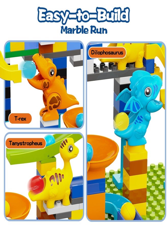 Anpcso Marble Run Building Blocks, Dinosaurs Marble Track Toy Classic Large Bricks for 3 4 5 6 7 + Year Old Boys Girls Kids, Bricks Compatible with All Major Brands - Image 4