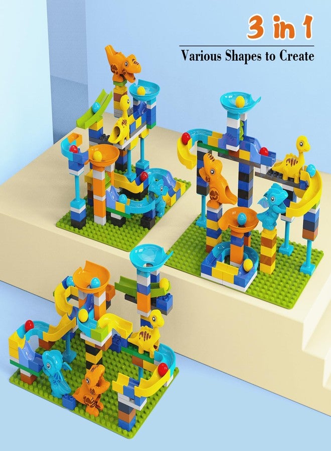 Anpcso Marble Run Building Blocks, Dinosaurs Marble Track Toy Classic Large Bricks for 3 4 5 6 7 + Year Old Boys Girls Kids, Bricks Compatible with All Major Brands - Image 2