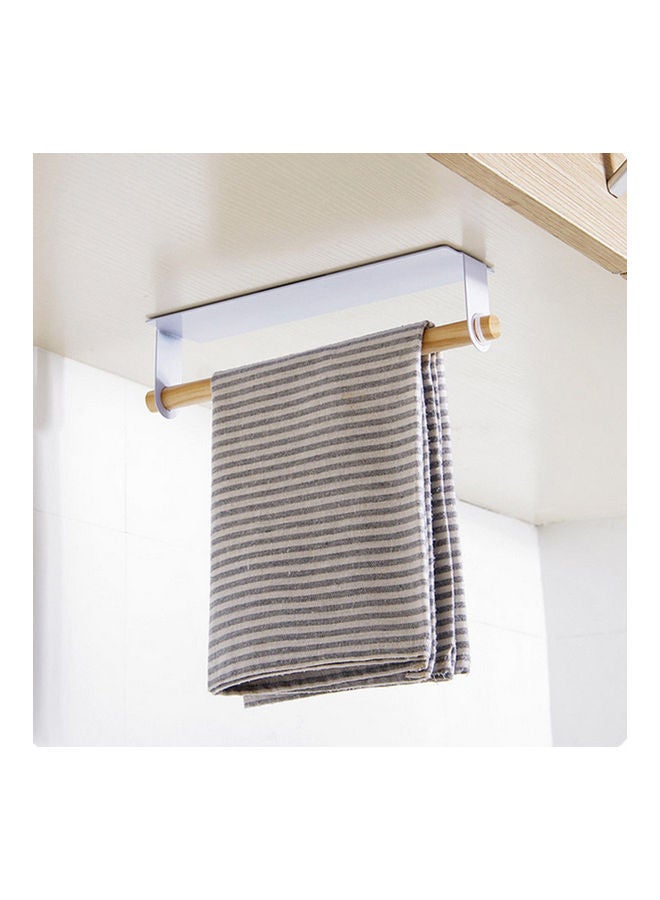 NIBEMINENT Wood Bath Towel Rack Black 26.00 x 6.00 6.00cm - Image 2