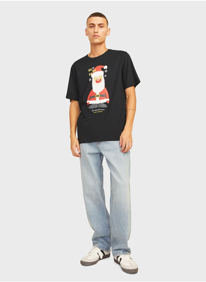 JACK & JONES Jjxmas Graphic Crew Neck T-Shirt