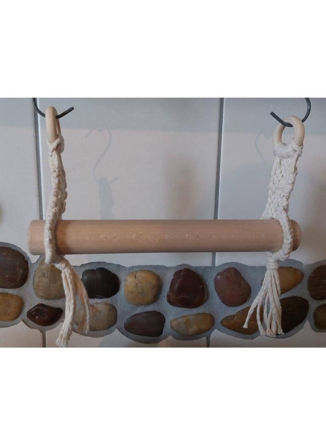 انتيكيانو حامل مناديل خارجي مكرمية من خيوط القطن، حامل ورق مكرمية يثبت على الحائط - Image 2