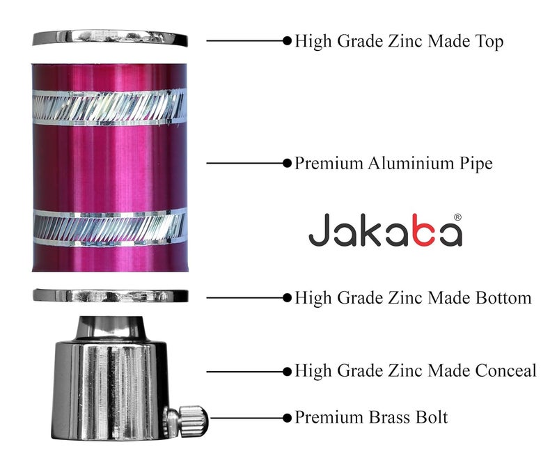JAKABA Pink Finish Stainless Steel and Alloy Curtain Finials with Heavy Supports Pack of 12 Pcs Finials 6 Pcs Supports 6 Pcs Curtain Brackets SetHolders for WindowDoor JKB1513PK - Image 4