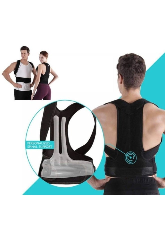 Generic Posture Corrector Spine Back Straight Belt For Men & Women Shoulder Upright Support Trainer for Body Correction and Neck Pain Relief - Free Size with pump - Image 2