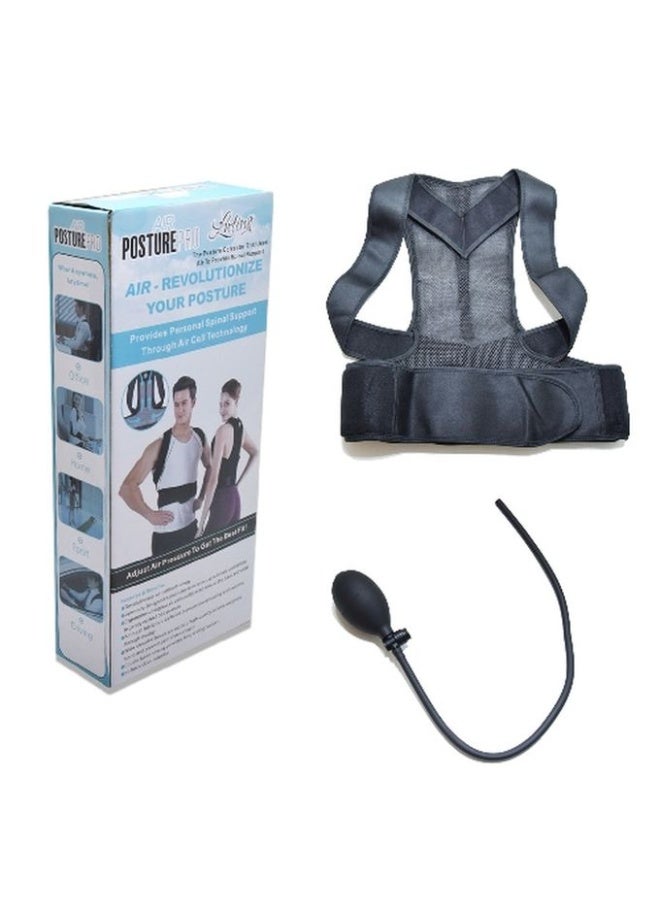 Generic Posture Corrector Spine Back Straight Belt For Men & Women Shoulder Upright Support Trainer for Body Correction and Neck Pain Relief - Free Size with pump - Image 1