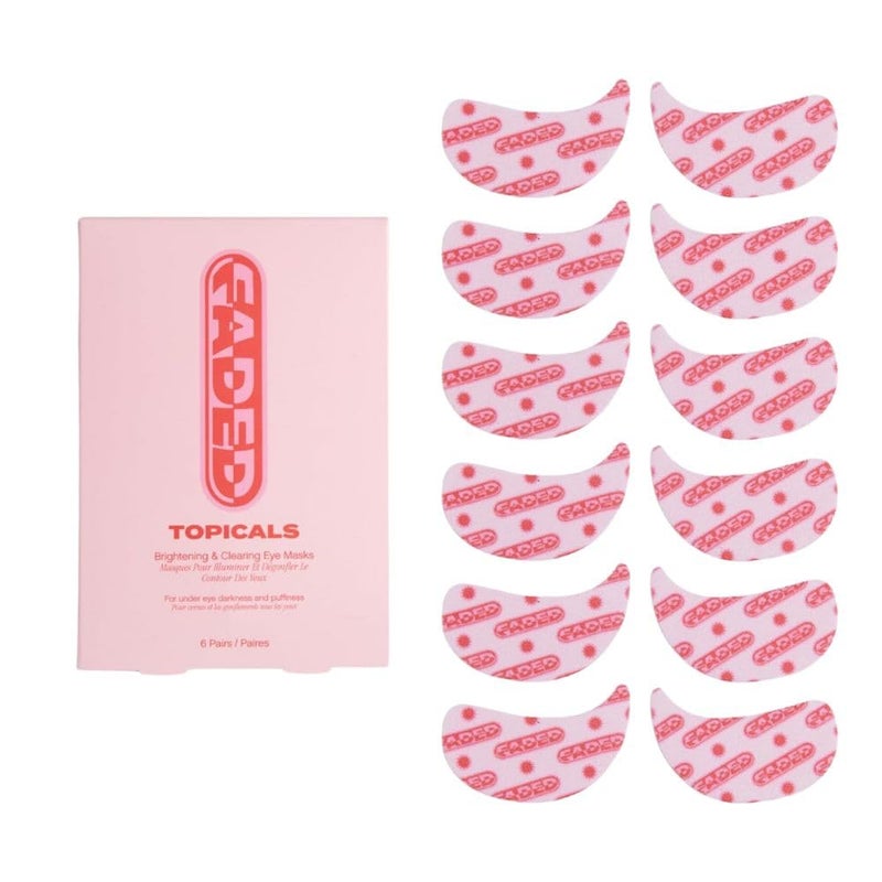 Topicals Faded Brightening Under Eye Masks | Patches to Depuff, Hydrate, Brighten and Cool | Reduce Dark Circles and Fine Lines | Contains Kojic Acid, Caffeine and Niacinamide (Set of 6) - Image 1
