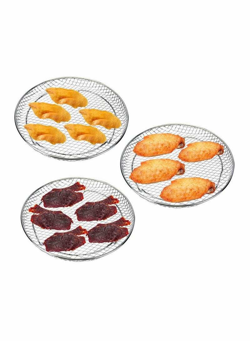 Air Fryer Three Stackable Dehydrator Racks, Stainless Steel Air Fryer Rack Fit all 4.2QT - 5.8QT Air fryer, Oven, Press Cooker, Air Flow Racks - Image 5