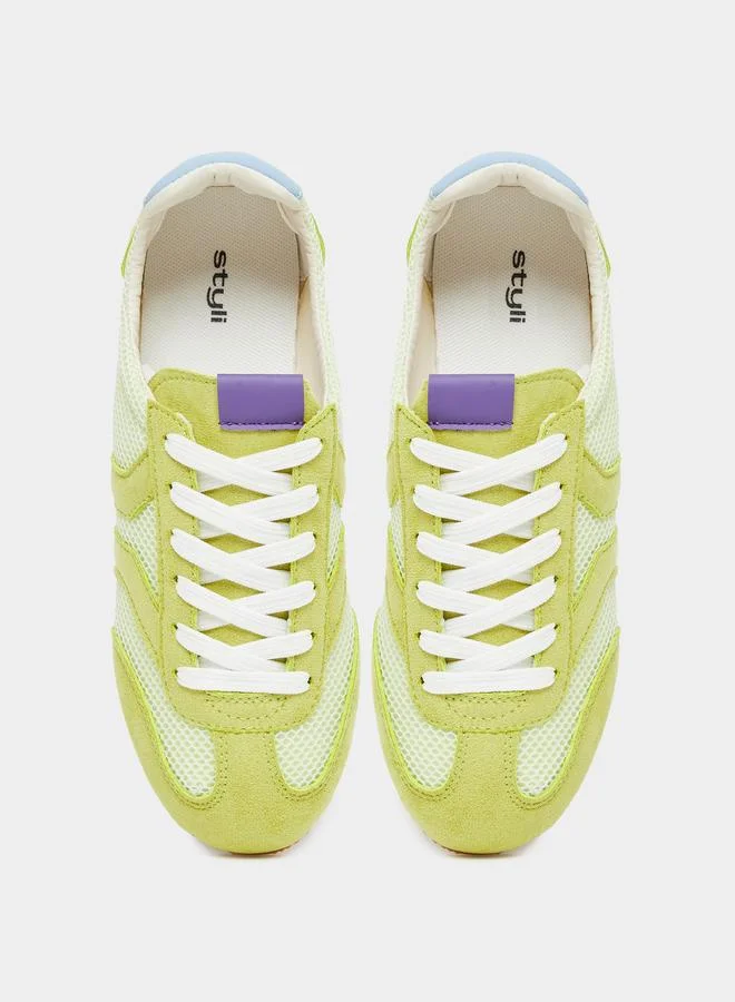 Styli Styli Retro Sole Lace Up Sneakers