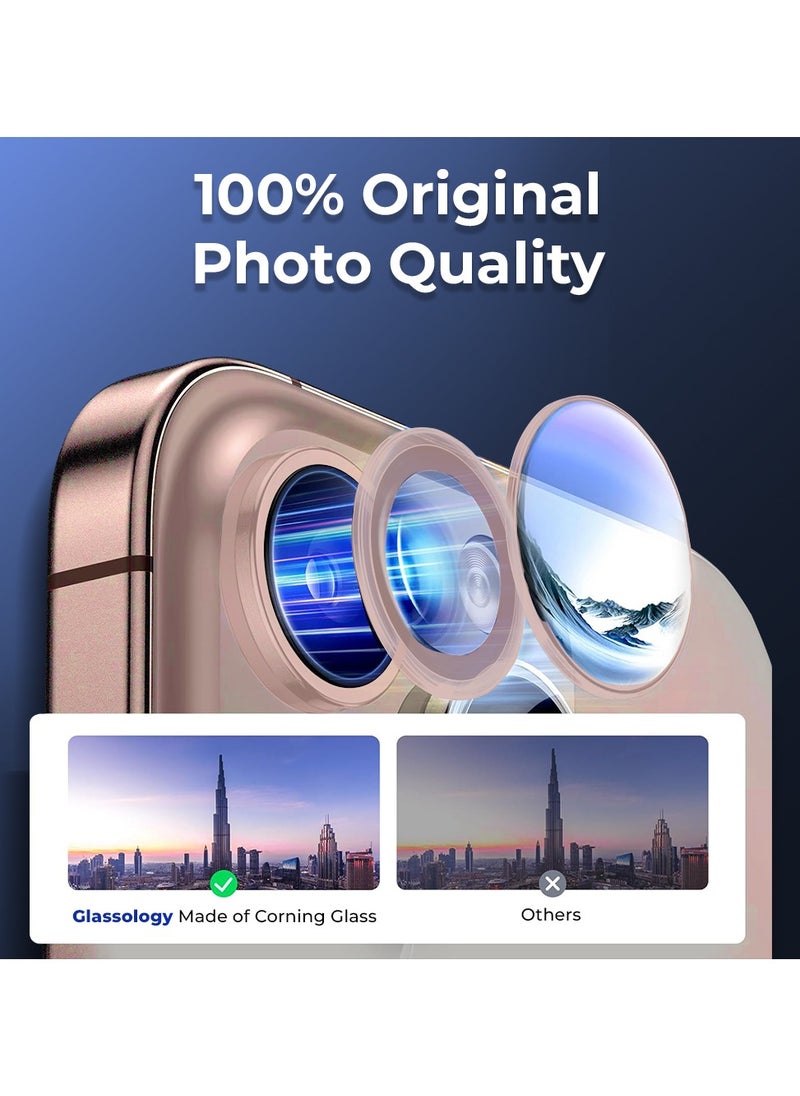 glassology iPhone 16 Pro Lens Guard Scratch Resistant Anti-Fingerprint Camera Protection (Rose Gold)  - Image 3