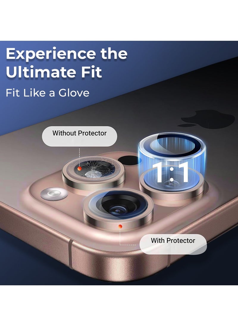 glassology iPhone 16 Pro Lens Guard Scratch Resistant Anti-Fingerprint Camera Protection (Rose Gold)  - Image 4