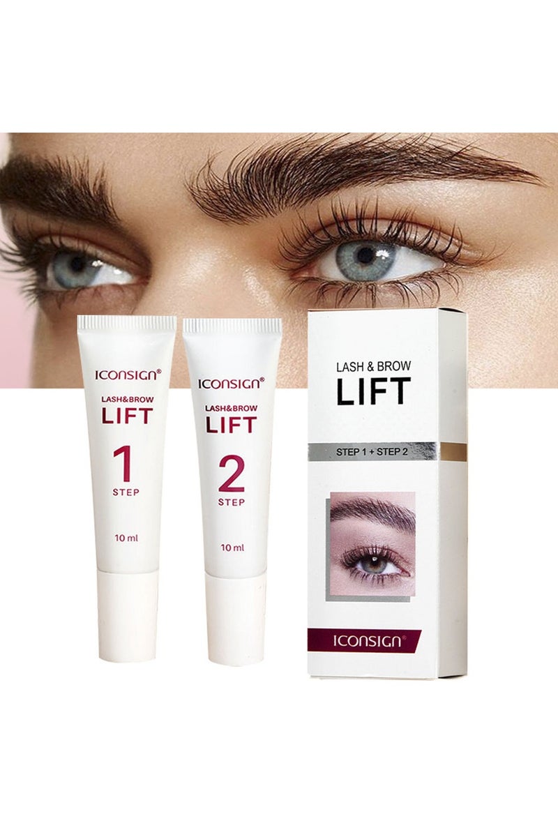 ICONSIGN Lash Lift Kit – 2 Step Vegan Lash Perm for 90 Day Curl, Brow Lamination, Professional Salon Results at Home (10ml Cream + Lotion) - Image 1