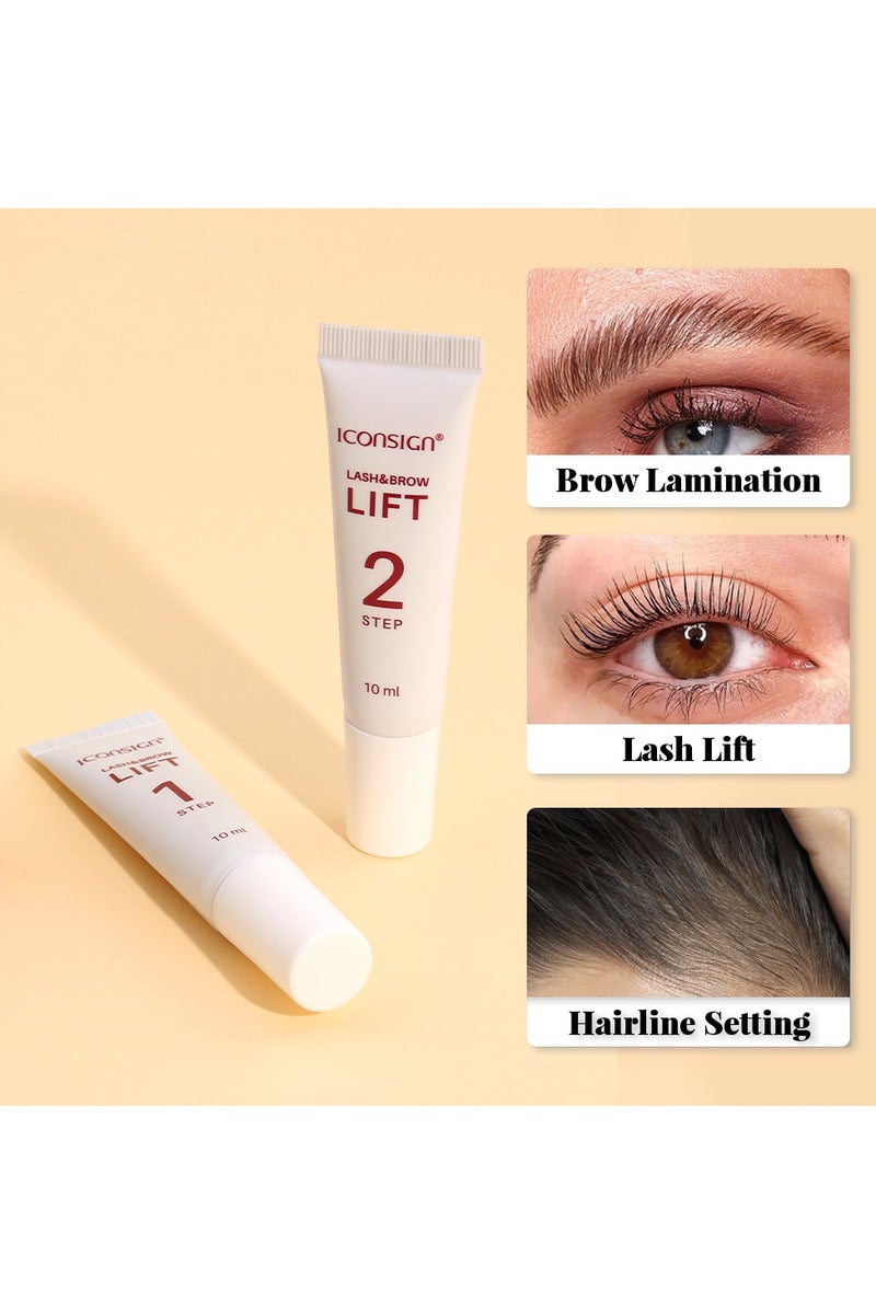 ICONSIGN Lash Lift Kit – 2 Step Vegan Lash Perm for 90 Day Curl, Brow Lamination, Professional Salon Results at Home (10ml Cream + Lotion) - Image 2