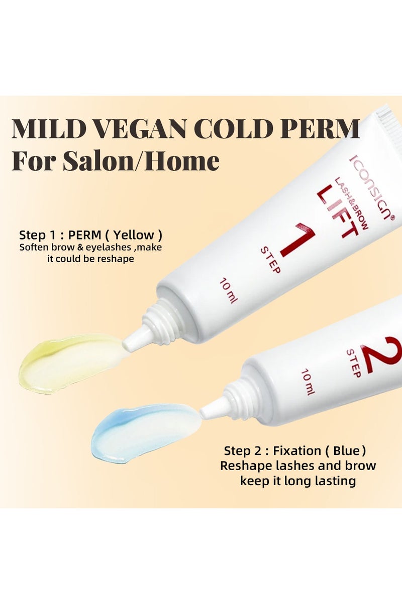ICONSIGN Lash Lift Kit – 2 Step Vegan Lash Perm for 90 Day Curl, Brow Lamination, Professional Salon Results at Home (10ml Cream + Lotion) - Image 3