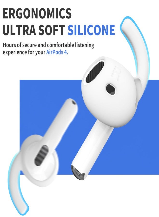 DamonLight 4 Pairs Ear Hooks for AirPods 4th Generation [Added Storage Pouch] Anti Slip Sport Ear Tips Accessories Compatible with AirPods 4 [2024 Released] S & L - Image 4