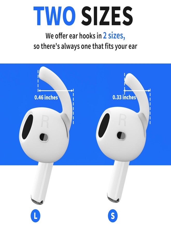 DamonLight 4 Pairs Ear Hooks for AirPods 4th Generation [Added Storage Pouch] Anti Slip Sport Ear Tips Accessories Compatible with AirPods 4 [2024 Released] S & L - Image 3