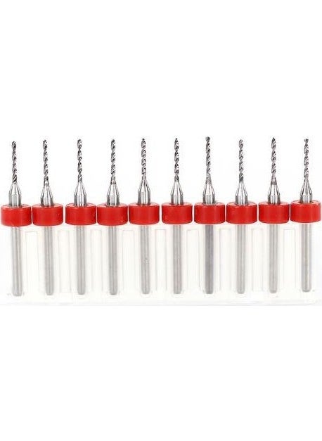 Profisher Profi̇sher Pcb Micro Carbide CNC Drill Bit Set of 10 1.25 mm Tungsten 18 Shank  - Image 3
