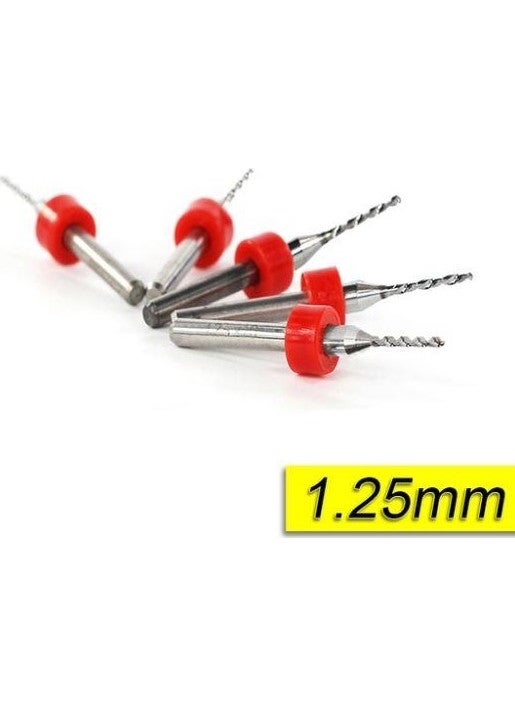 Profisher Profi̇sher Pcb Micro Carbide CNC Drill Bit Set of 10 1.25 mm Tungsten 18 Shank  - Image 1