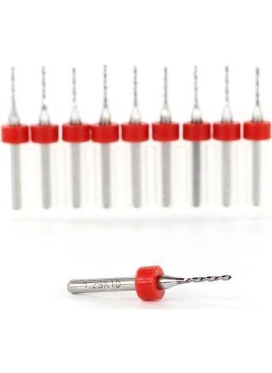 Profisher Profi̇sher Pcb Micro Carbide CNC Drill Bit Set of 10 1.25 mm Tungsten 18 Shank  - Image 2