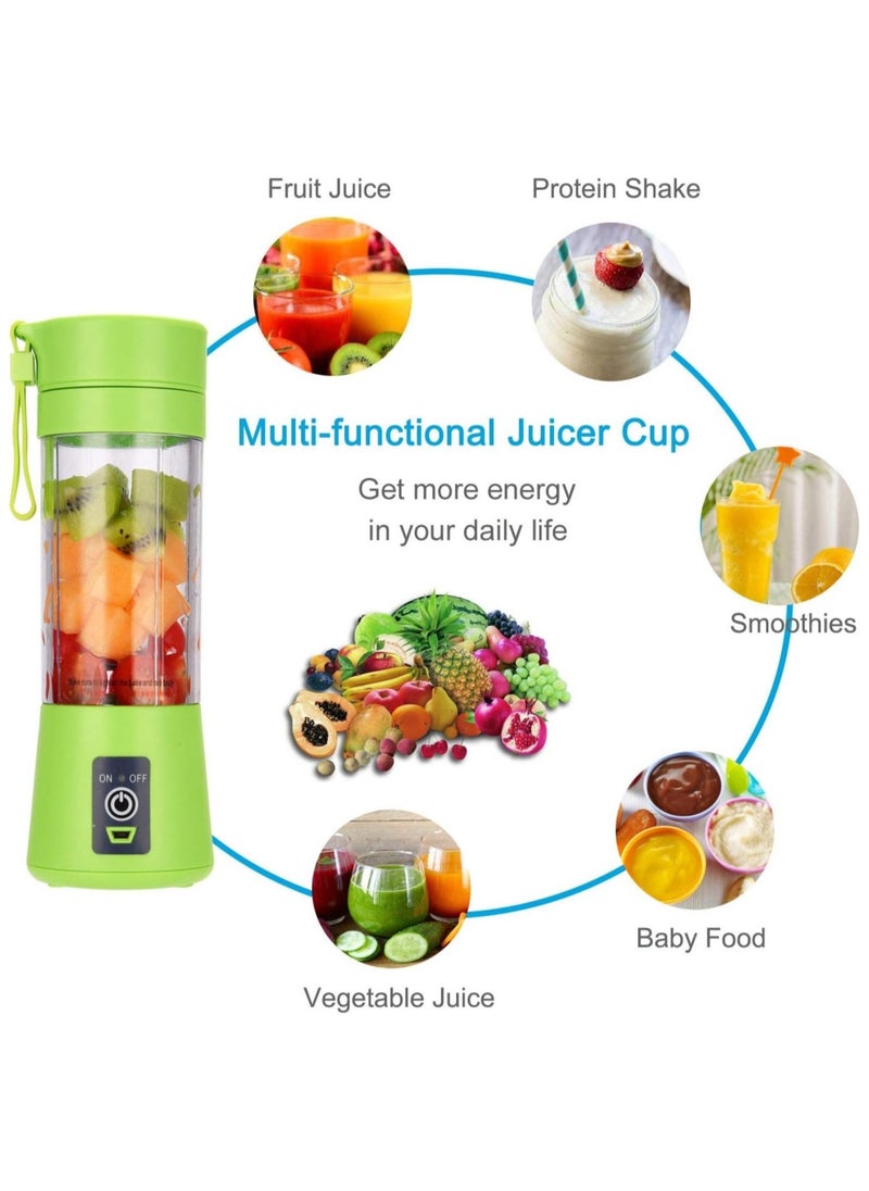 Portable Blender, Personal Size Blender Shakes And Smoothies, Mini Juicer Cup Usb Rechargeable, Handheld Travel Blender Fruit Mixer 380ml