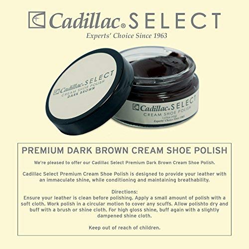 Cadillac Select Premium Cream Shoe Polish – Dark Brown Leather Shoe Care, Nourishing Formula, Restores Shine and Color, Easy Application, Made in USA - Image 2