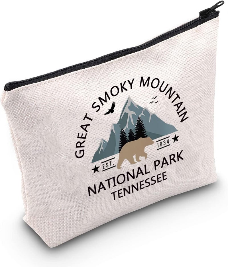 POFULL Retro National Park Gift Great Smoky Mountains National Park Cosmetic Bag Black Bear Hiking Gift (GREAT SMOKY bag)