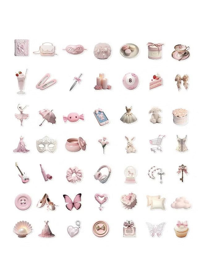 واي جيه 50 قطعة ملصقات باليه للفتيات باللون الوردي، ملصق جرافيتي وردي جمالي للأطفال والمراهقين، ملصقات لطيفة باللون الوردي لأجهزة الكمبيوتر المحمولة وزجاجات المياه والدفاتر والحقائب والهواتف - Image 3