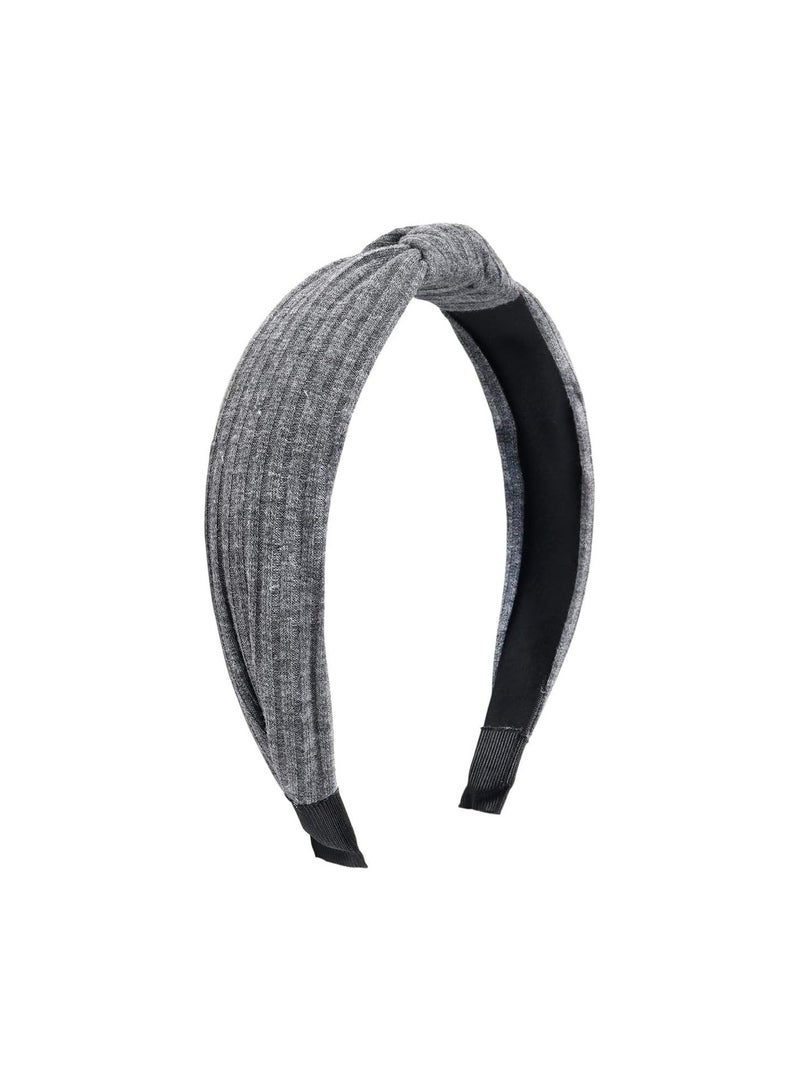 GGOOT Women Elastic Headband Wire Knotted Headband Knot Turban Headband Bowknot Bows Wide Headwrap Head Band Elastic Hair Accessories For Women and Girls (Gray) - Image 1
