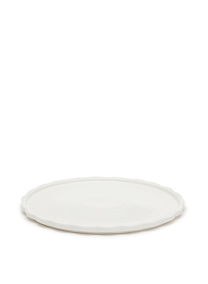 Simply Kitchen - Cake Stand With Cover White Ceramic Base 26X18Cm - Image 1