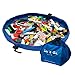 Lay-n-Go LaynGo 4in1 Drawstring Toy Storage Organizer Mat Durable Machine Washable Drawstring Bag for Lego Other Toys EasytoClean Pull String Bag wRaised Lip Pocket 18 BlueBlue - Image 2
