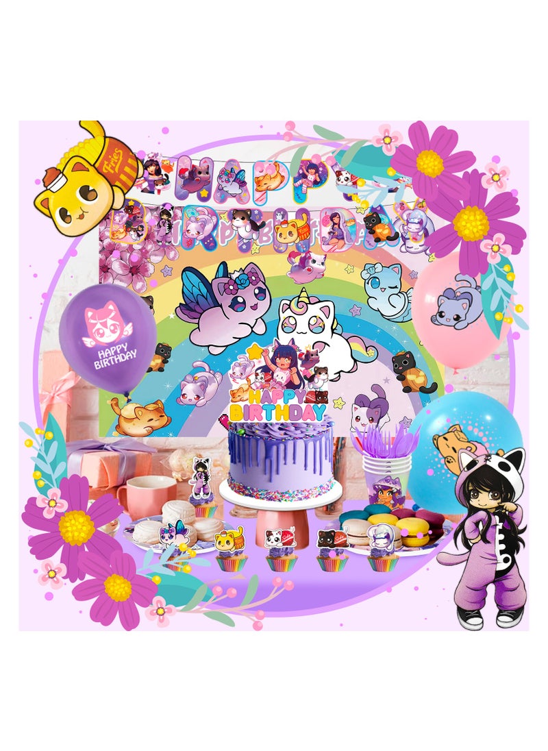 Aph-mau Cat Game Birthday Party Decorations for 10 Guests, 112 pcs Aph-mau Plushies Cat Theme Birthday Party Disposable Tableware Set - pzsku/Z1E268011440F5B4FB4F2Z/45/_/1739428327/b22e37cd-414a-45be-b633-1e420f7590e2