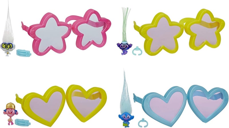 Trolls DREAMWORKS TROLLS World Tour Tiny Dancers Surprise 4Pack Series 1 Tiny Dancers Dolls Clips Rings and Glasses Toy for Kids 4 and Up E9133 - Image 5