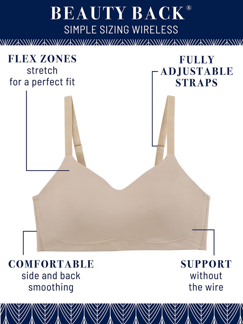 Vanity Fair Women's Wireless Bra, Soft Smoothing Fabrics & Breathable Cups, Simple Sizing Available S-3XL, Baked Blush - Image 4