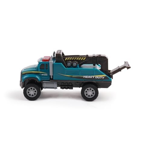 Mighty Fleet Toughest Minis 5 Tough Cab Tow Truck Toy wLights Sounds Moveable Tow Hook Realistic Design Batteries Included Age 3 - Image 1
