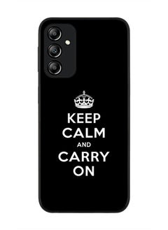 Rugged Black edge case for Samsung Galaxy A24 4G Slim fit Soft Case Flexible Rubber Edges Anti Drop TPU Gel Thin Cover - Keep calm and carry on