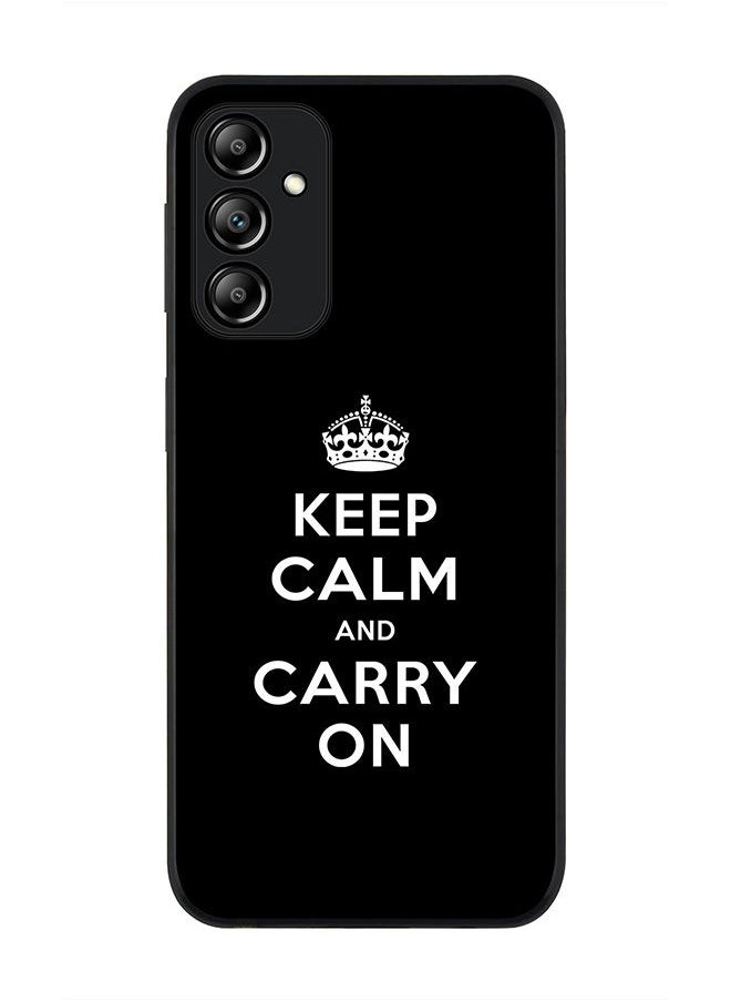 Stylizedd - Rugged Black edge case for Samsung Galaxy A24 4G Slim fit Soft Case Flexible Rubber Edges Anti Drop TPU Gel Thin Cover - Keep calm and carry on - Image 1