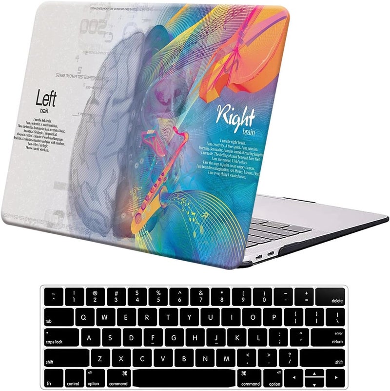 KEROM Compatible with MacBook Air 13 inch Case 2022 2021 2020 2019 2018 Release M1 A2337 A2179 A1932 Retina Display Touch ID, Plastic Hard Shell Case & Keyboard Cover, Left Right Brain - Image 1