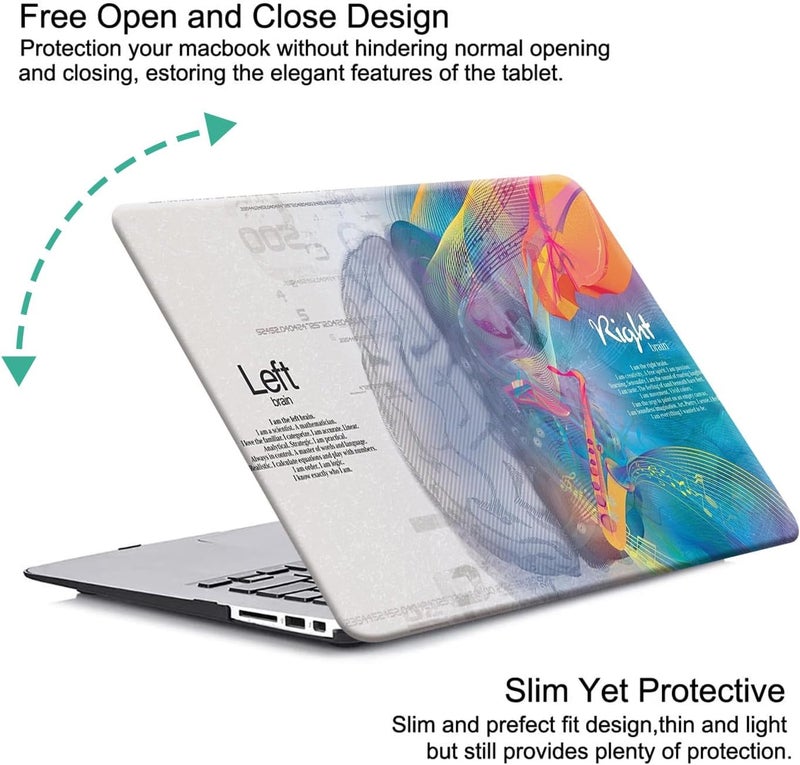 KEROM Compatible with MacBook Air 13 inch Case 2022 2021 2020 2019 2018 Release M1 A2337 A2179 A1932 Retina Display Touch ID, Plastic Hard Shell Case & Keyboard Cover, Left Right Brain - Image 3