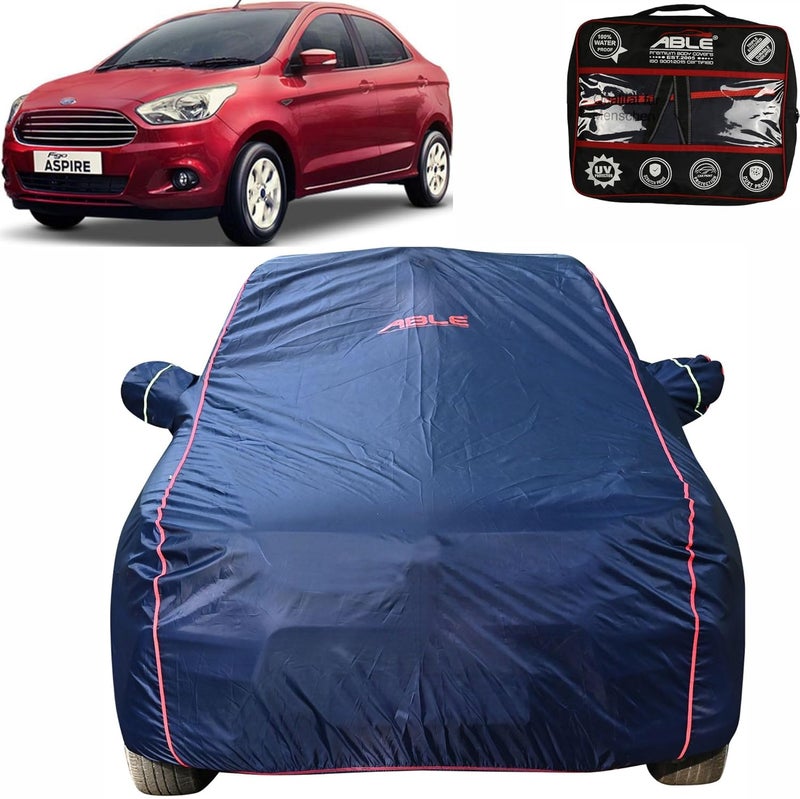 Able Parashuit Blue WR Series Car Body Cover with Mirror Pockets and Driver Door Zipper Compatible for Ford FIGO Aspire (2015 to Till Now Model) - Image 1