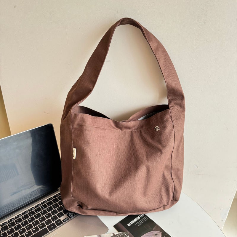 Korean-Style Solid Color High-Grade Large-Capacity Shoulder Bag Women'S Plush Hand Bag Lazy Style All-Match Tote Bag - Image 2