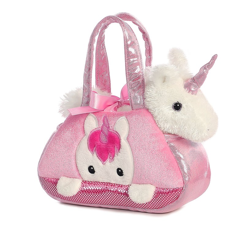 AuroraÂ® Fashionable Fancy Palsâ„¢ Peek-A-Booâ„¢ Unicorn Stuffed Animal - Plush with Stylish Purse for Dress Up Fun - Perfect for Kids 3+ Years, Costumes, and Birthdays - Multicolor 7 Inches - Image 2