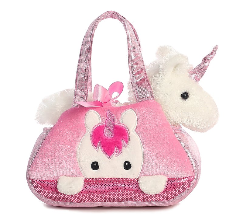 AuroraÂ® Fashionable Fancy Palsâ„¢ Peek-A-Booâ„¢ Unicorn Stuffed Animal - Plush with Stylish Purse for Dress Up Fun - Perfect for Kids 3+ Years, Costumes, and Birthdays - Multicolor 7 Inches - Image 1