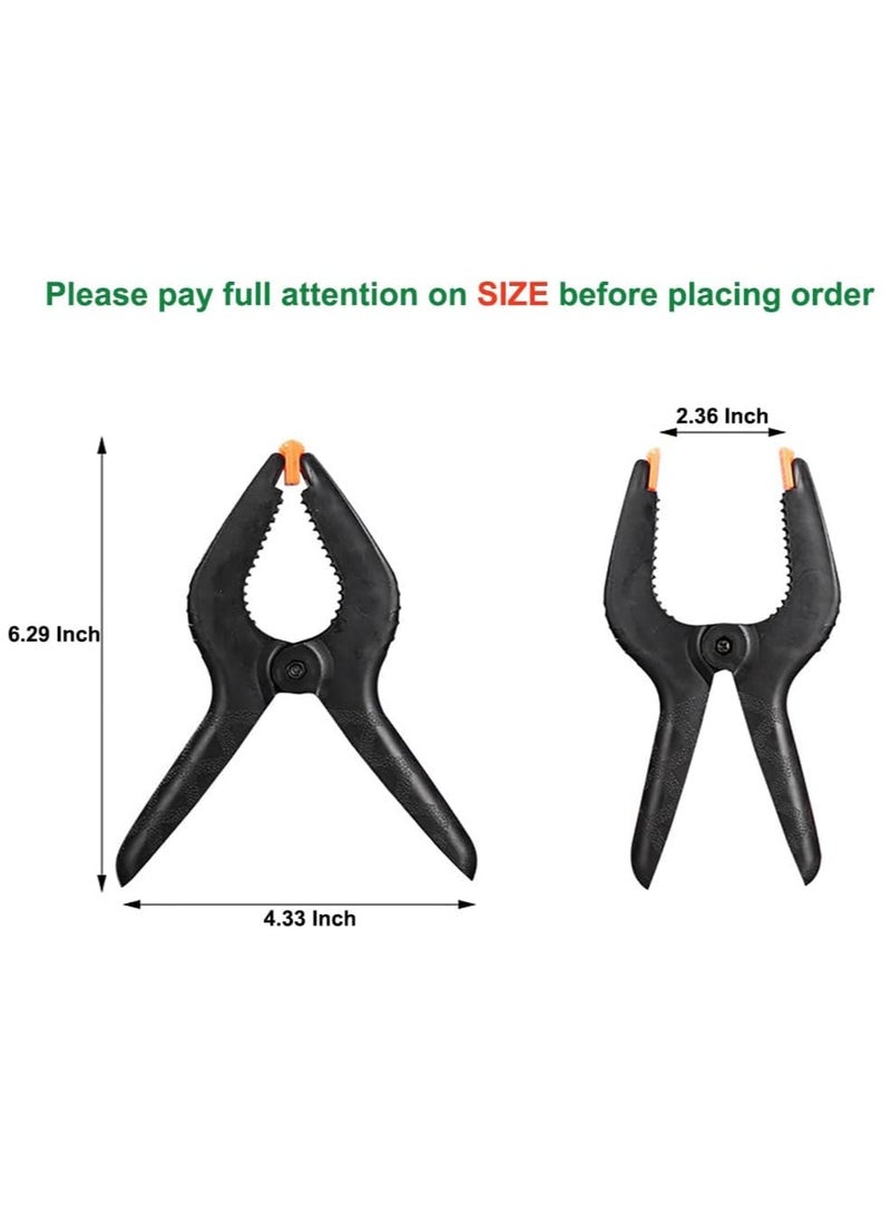 Rubik 6 Inch Spring Clamp, 4-Piece Nylon Clips for Crafts, Woodworking, Photography Studios, Backdrops - Image 2