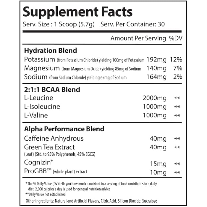 Alpha Supps Amino NRG+ BCAA Amino Energy Recovery Powder - Hydration Blend with Electrolytes - Focus Blend for Optimal Performance Support in Men & Women (30 Servings, Fruit Burst) - Image 5