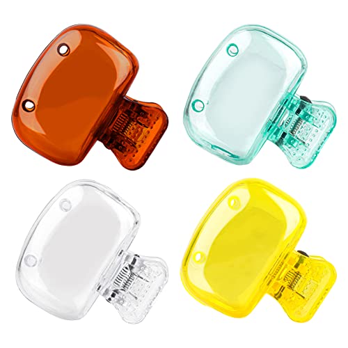 Hxezoc 4 Pack Travel Toothbrush Head Covers Toothbrush Protector Cap Brush Pod Case Protective Portable Plastic Clip for Household Travel School Bathroom Camping Business - Image 2
