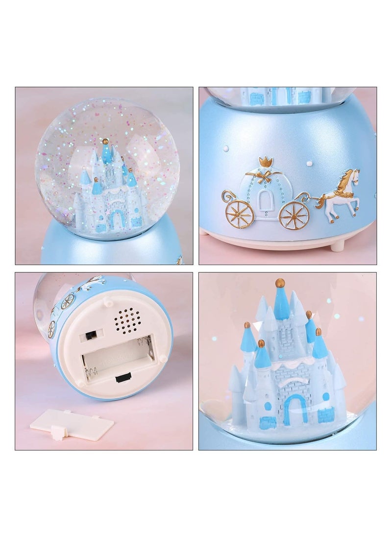 General Castle Snow Globe Music Box Cartoon Crystal Globe With Colour Changing LED Lights Kids Music Box Light Up Snow Globe Desktop Decorations Home Decoration  - Image 3