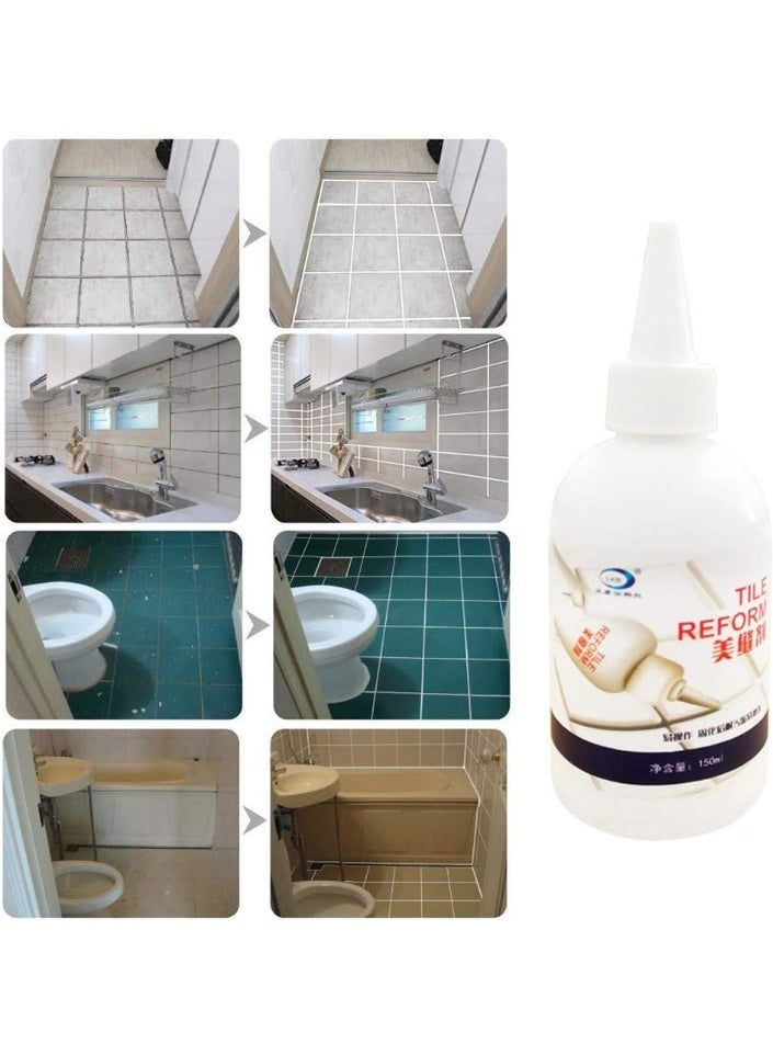White Grout Tiling Repair Gap Refill Agent Reform Coating Mold Cleaner Tile Sealer Repair Glue 150ML - Image 3