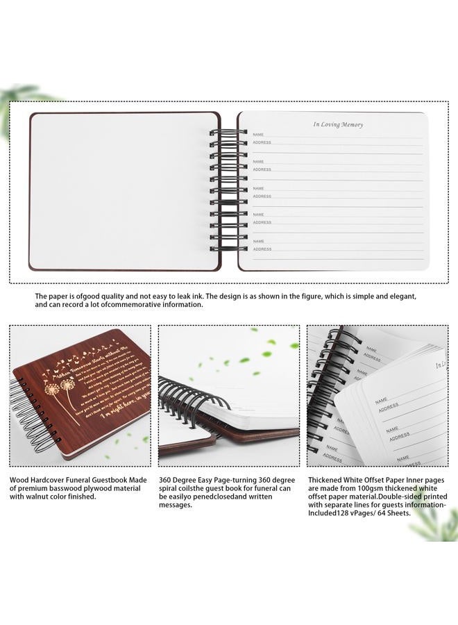 PREKIAR Funeral Guest Book Set Wooden Guest Books for Memorial Service Celebration of Life in Loving Memory with 50pcs Share a Memory Card Cards Box Table Sign and Pen (Brown- Guest Book Set #3) - Image 2
