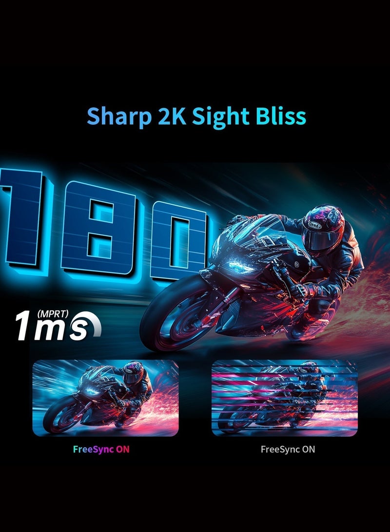 KTC 27 inch 180Hz Curved WQHD Gaming Monitor, 2K(2560x1440P),144Hz Monitor, 1500R HVA Display, FreeSync Premium, HDR, 120% sRGB, DisplayPort/HDMI/USB Vesa,Computer Monitor for Gamers - Image 2