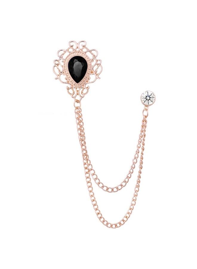 Shougu Versatile Temperament Personality Gemstone Tassel Chain Suit Brooch 