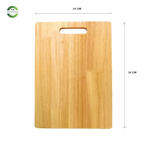 INKULTURE Large Natural Bamboo Wood Chopping Cutting Board for Kitchen Vegetables, Fruits & Cheese, BPA Free, Eco-Friendly, Anti-Microbial (34 x 24cm) - Image 3